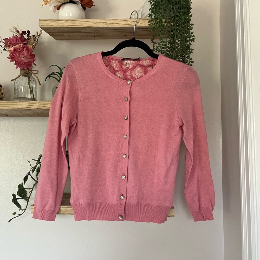 The Limited Pink Cardigan Sweater